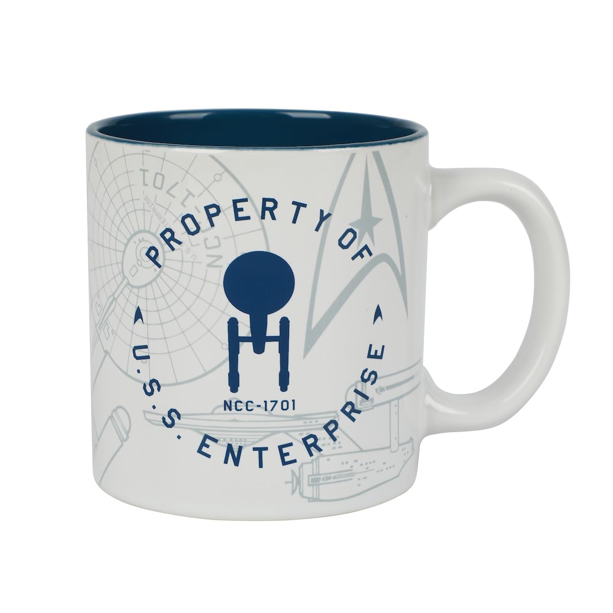 Star Trek The Original Series Property Of The USS Enterprise 16 Oz White Coffee Mug