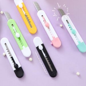 8 pcs Box Cutter Retractable Utility Knife Cardboard Box Package Opener,Paper Cutting DIY Crafts,Aesthetic Box Cutter For Women Or Office Daily Use