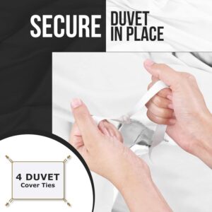 TASHMIA Hotel Luxury 800 TC, King/Califonia King 94x104 Size 3-Pieces Duvet Cover 100% Egyptian Cotton Hidden Zipper Closer & Corner Ties Breathable and Fade Resistant,White Solid