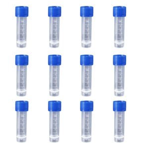 yaphetss 24pcs 5ml plastic test tubes with screw caps small bottle vial storage container graduated sample bottles for lab, transparent, fba-gus0087638