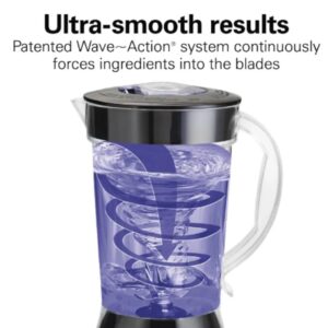 Beach Smoothie Blender with 650W Peak Power, Wave Action System, 12 Functions, 48 oz BPA-Free Jar, and Ice Sabre Blades