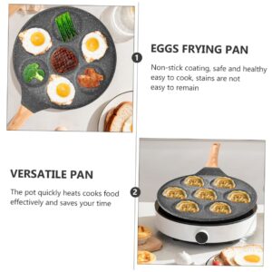 DECHOUS 1pc Seven-hole Egg Frying Pan Outdoor Cooking Stove Non Stick Frying Pans Non Stick Skillets Outdoor Cookware Frypan Nonstick One Egg Frying Pan Flat Skillet Bakelite Mold Dumpling