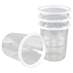 morcte 4-pack acrylic clear round wastebasket, 2.6 gallon plastic small trash can for bathroom, home, office