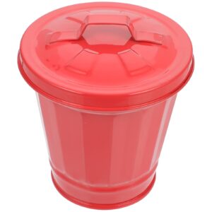 Amosfun Counter Trash Can Car Trash Can with Lid, Desktop Garbage Bin Tabletop Trash Can Home Office Galvanized Mini Trash Can