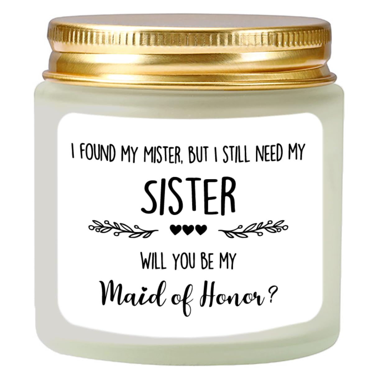 Vellsenne Scented Candle Bridesmaid Proposal Gifts - Lavender Soy Wax Candle - Maid of Honor Proposal Gifts - Will You be My Maid of Honor Gifts for Friends Girls Women 4oz