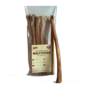 maxichew odor-free bully sticks jumbo (12 inch, 5 pack), non-gmo, fully digestible beef pizzle chews, grain-free, best dental treat, natural extra long-lasting chews for medium and large dogs