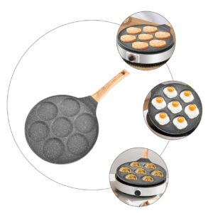 DECHOUS 1pc Seven-hole Egg Frying Pan Outdoor Cooking Stove Non Stick Frying Pans Non Stick Skillets Outdoor Cookware Frypan Nonstick One Egg Frying Pan Flat Skillet Bakelite Mold Dumpling