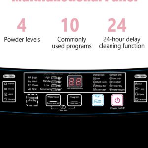 KRIB BLING Full-Automatic Washing Machine 25 lbs Portable Washer 10 Wash Program & 8 Water Level with LED Display，Drain Pump, Ideal for Apartments, RV, Camping, Grey