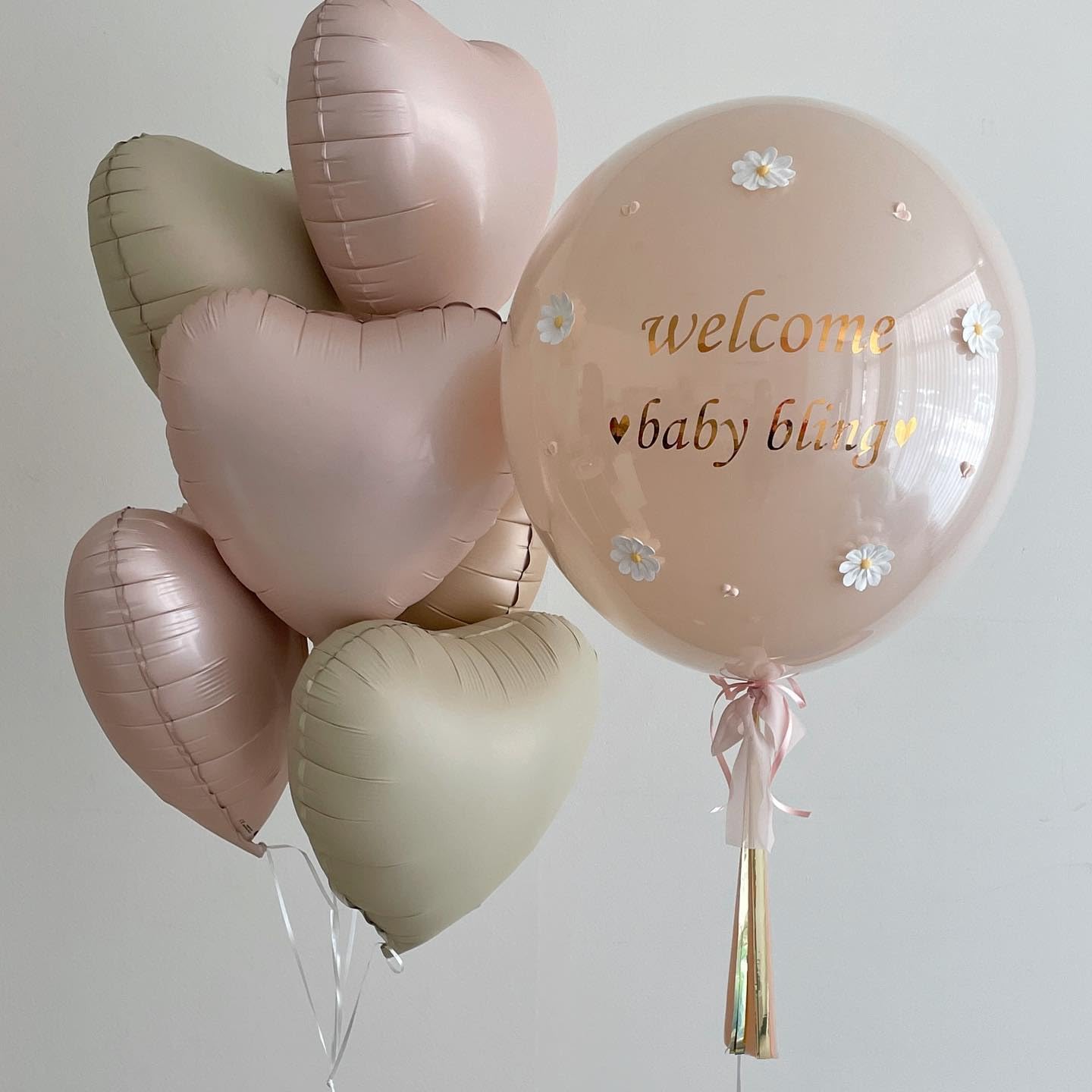 Pink White Heart Balloons,10Pcs Cream Baby Pink Foil Heart Shaped Balloons,18Inch Sand White Pink Helium Mylar Balloons for Valentines,Engagement,Birthday,Baby Shower,Wedding Party Decorations