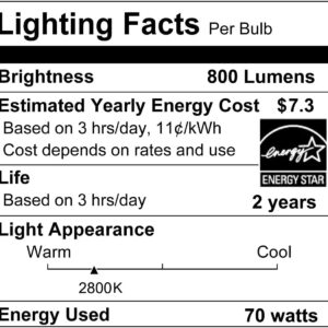 Vinaco PAR38 Flood Light，4 Pack PAR38 Halogen Flood Light Dimmable 70W 120V， High Brightness 800LM, PAR38 Bulb with E26 Base,2800K Warm White Ideal for Indoor/Outdoor