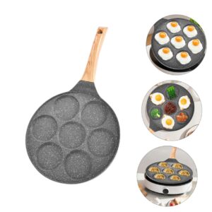 DECHOUS 1pc Seven-hole Egg Frying Pan Outdoor Cooking Stove Non Stick Frying Pans Non Stick Skillets Outdoor Cookware Frypan Nonstick One Egg Frying Pan Flat Skillet Bakelite Mold Dumpling