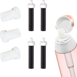 bottle filter mouthpiece replacement for brita water bottle, valve replacement accessories for brita filter bottle, 3pc silicone mouthpiece, 4pc filter cartridges, filter bottle parts