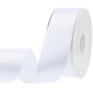 white ribbon, 60 yards 1-1/2 inch white satin ribbon for gift wrapping flower bouquet bow making wedding party christmas stocking stuffers decorations