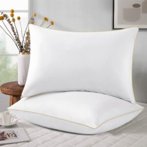 pillows queen size set of 2, luxury hotel quality pillows, premium soft down alternative pillows for bed, comfortable and supportive pillows for back, stomach or side sleepers