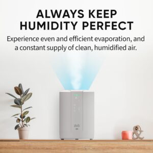 EVO WMH440 Self Sanitizing Pure Mist Humidifier (6L Capacity) – 28 Hour Continuous Run Time, Dishwasher Safe Base, Empty Tank Auto Shut-Off