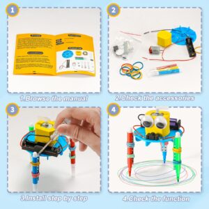 STEM Kits for Kids Age 8-10, STEM Robotics for Kids Age 8-12, Science Kits for Kids 5-7, STEM Toys for Boys Age 7 8 9 10 12 13 14 Girls Gifts, Robot Building Crafts Engineering Electric Motor Kit 6-8