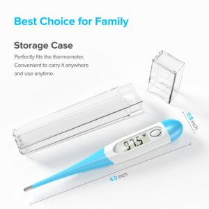 Thermometer for Adults with 8 Seconds Fast Accurate Reading, Baby Thermometer for Oral, Rectal or Under Arm Use, Digital Thermometer with Fever Alarm, Large LCD Display