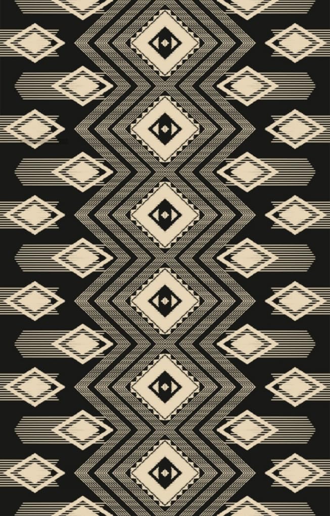 Bohemian Tribal Black Beige Washable Soft Wool Area Rugs for Living Room Bedroom Non Shedding Moroccan Southwest Carpet Under Dining Table Lux Home Office Floor Rug 6x10