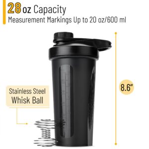 Mr. Pen- Shaker Bottles for Protein Mixes with Twist Cap, 28 oz, Black Protein Shaker Bottle with Wire Whisk Ball, Shaker Cup, Mixer Bottle, Protein Shake Bottles, Protein Bottle, Protein Shake Bottle