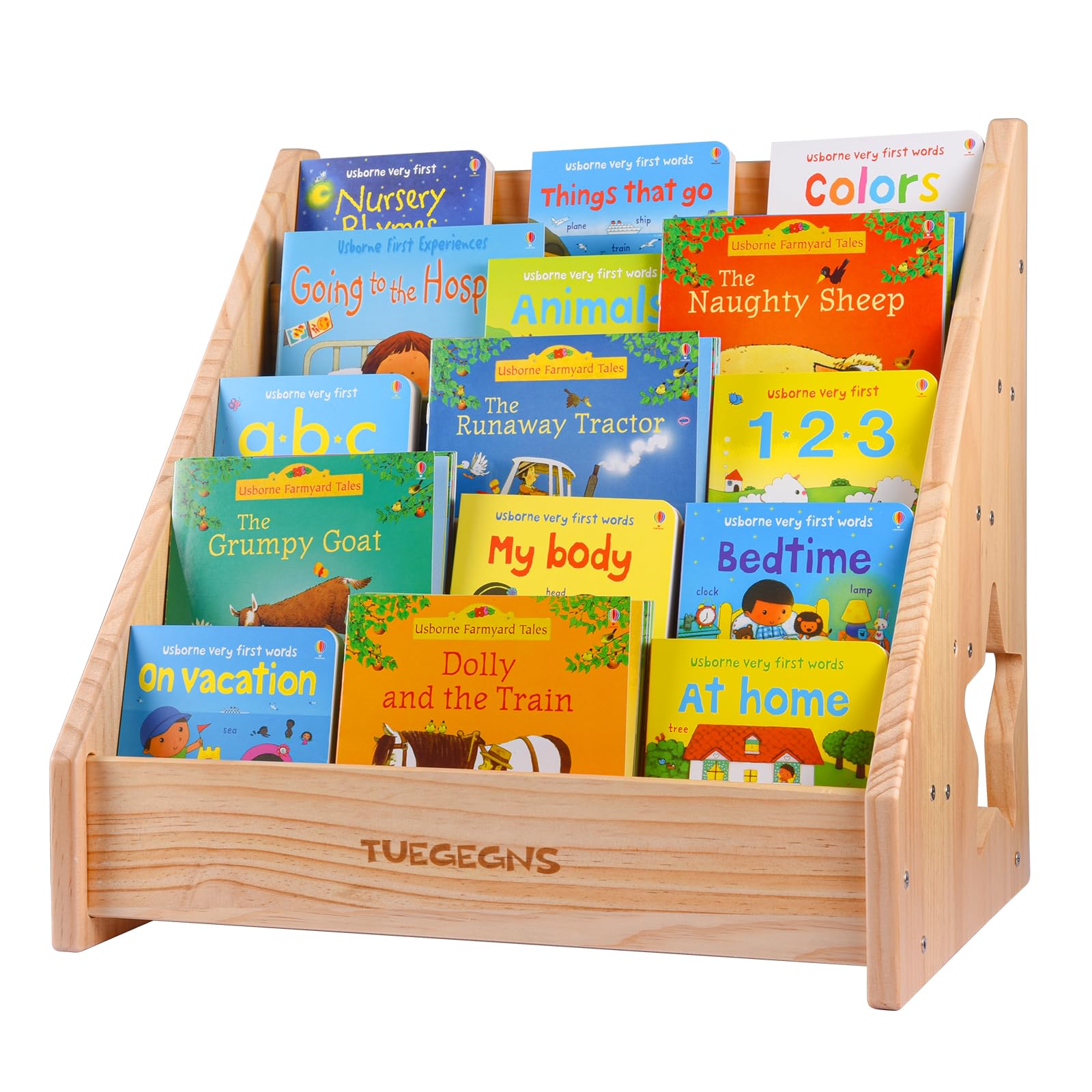 TUEGEGNS Montessori Bookshelf,Toddler Bookshelf for Kids,Organize Your Little One's Reading Adventure with Our Kids Bookshelf - Perfect for Kids!(Wood)