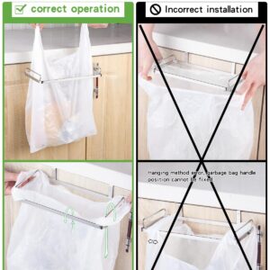 YQh Trash Bag Holder,Trash Bag Holder Rack Kitchen Trash Can Small Trash Container for Kitchen Cabinet Door and Cabinet Under Sink Bag Holder (1)