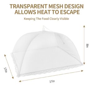 NEPAK 6 Large and Tall Food Covers, 17"x17" Food Tents Food Covers for Outdoors,Pop-up Mesh Food Covers Nets for Outside,Screen Tents,Parties Picnics, BBQ,Reusable and Collapsible