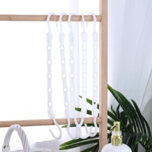 MCPINKY 10PCS Space Saving Hangers, Magic Hangers 5 Holes Sturdy Cascading Hangers Closet Organizers and Storage for College Dorm Room White