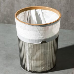 Serlium Transparent Garbage Bin with Top Ring Easy Large Capacity Trash Bin Can Garbage Basket for Household (4#)