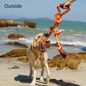 YORUWAN Dog Rope Toys for Aggressive Chewers Large Breeds, Interactive Toys,Tough Dog Chew Toys for Large and Medium Dogs, Indestructible Dental Cleaning Dog Tug of War Toys (Orange)