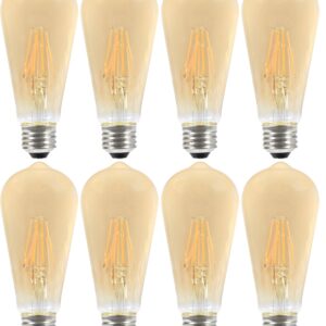 LEDVANCE (case of 8 Bulbs) Sylvania LED Vintage Filament ST19 Light Bulb, 60 watt Equivalent Using only 7 watts, Medium Base, 590 Lumens, Dimmable, 2175K, Amber Glow (40329)