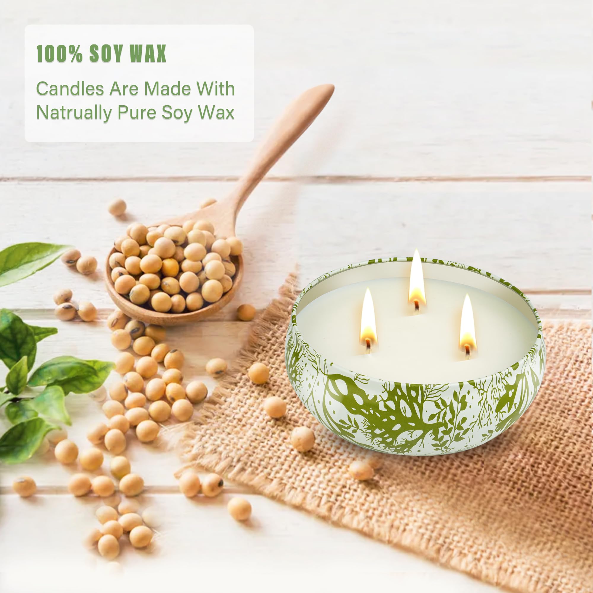 3 x 12oz Citronella Candle Outdoor 3 Wick Soy Wax Citronella Candle Set Jar Candle Up to 240hrs Burning Outdoor Candles Home Garden Yard Balcony Summer Camping