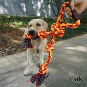 YORUWAN Dog Rope Toys for Aggressive Chewers Large Breeds, Interactive Toys,Tough Dog Chew Toys for Large and Medium Dogs, Indestructible Dental Cleaning Dog Tug of War Toys (Orange)