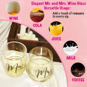 Melonva Wedding Keepsake Box Wedding Gifts for Couples 2024 Engagement Gifts for Couples With Wine Glasses Wedding Memory Box Newly Engaged Gifts Fiance Wine Glasses for Couple