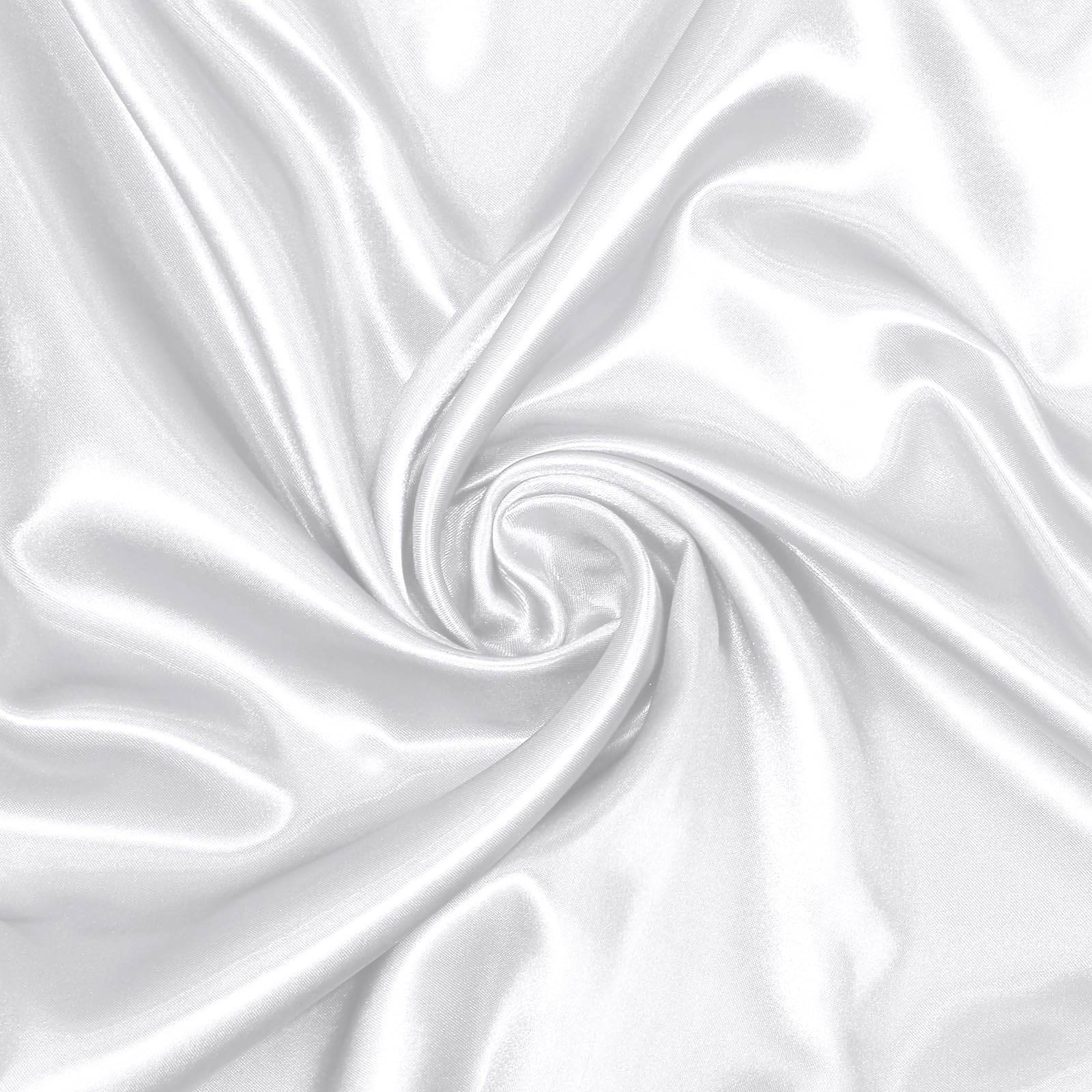 DLCFLF White Satin Fabric by The Yard, 2 Yards Charmeuse Satin Fabric 60 Inch Wide, Silky Satin Fabric for Bridal, Wedding, DIY Crafts, Sewing, Costumes, Shiny Cloth Fabric