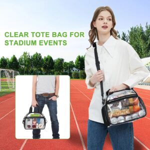 Busiuw Clear Bag for Stadium Events 12×6×12 Clear Tote Bag Lunch Bag with Reinforced Straps for Stadium Work Travel and Sporting Events