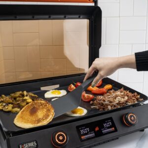 22 Inch Blackstone Electric Griddle Nonstick with Lid, 8001 E-Series Tabletop Large Griddle with Blackstone Griddle Accessories For Indoor and Outdoor Use and Blackstone Griddle Gloves Included