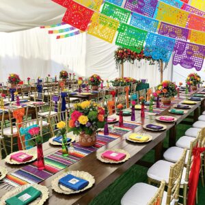 YADECOMA 6 Packs 108 Ft Fiesta Party Decorations Mexican Party Banners Papel Picado Banners Cinco De Mayo Decorations Dia De Los Muertos Decor Mexico Halloween Banner Birthday Party Decorations