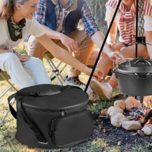 SIRUITON Dutch Oven Bag,Suit for 14 Inch Dutch Oven, Carry Bag with Extra Inner Crossed Straps & Pockets