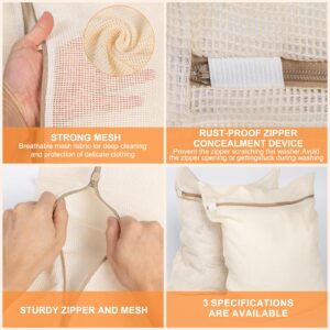 6-Piece Laundry Bag, Durable Organic Cotton Mesh Laundry Bag, Sturdy Zipper, Breathable Mesh, Exquisite Laundry Bag for Underwear, Clothes, Pants, Shoes and Socks