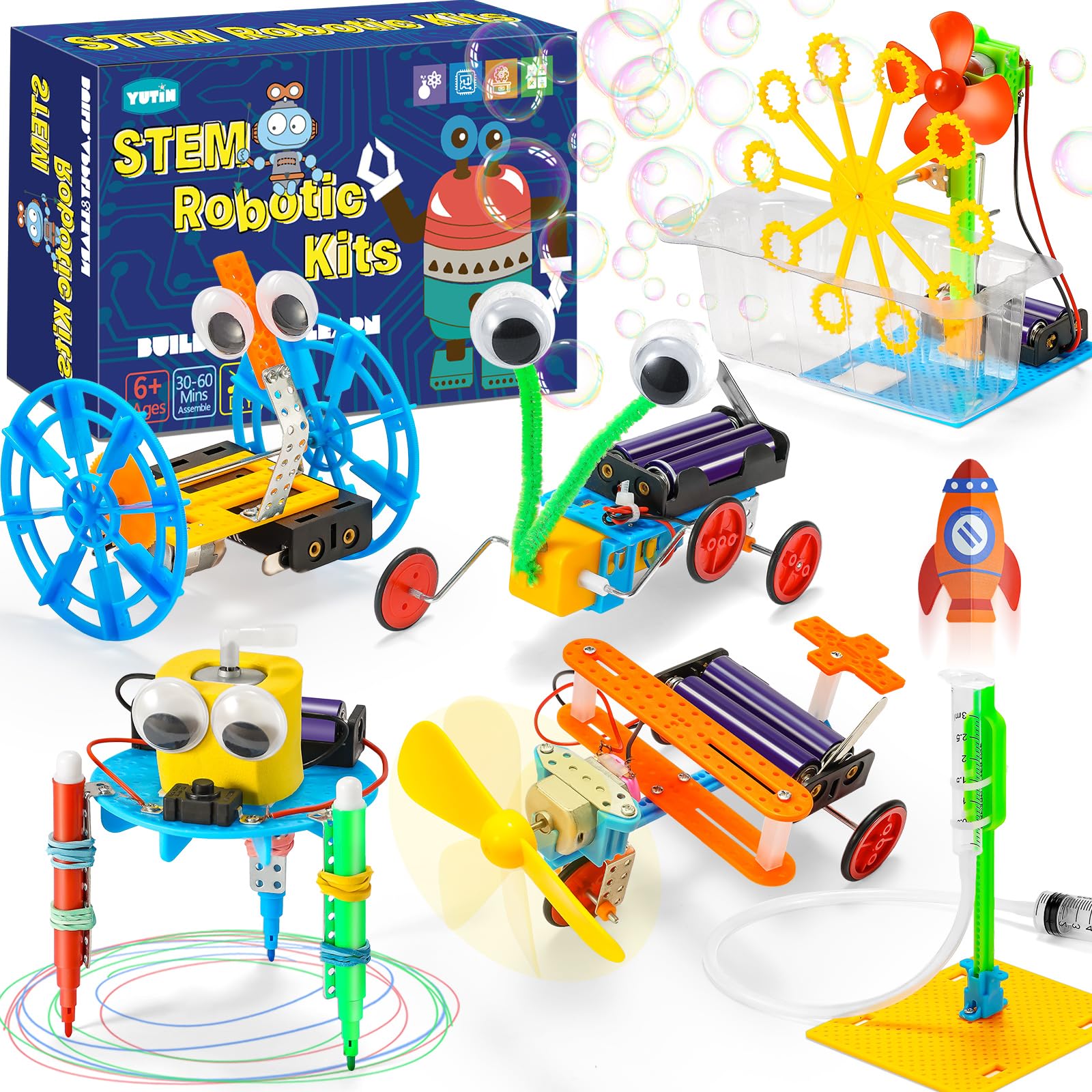 STEM Kits for Kids Age 8-10, STEM Robotics for Kids Age 8-12, Science Kits for Kids 5-7, STEM Toys for Boys Age 7 8 9 10 12 13 14 Girls Gifts, Robot Building Crafts Engineering Electric Motor Kit 6-8