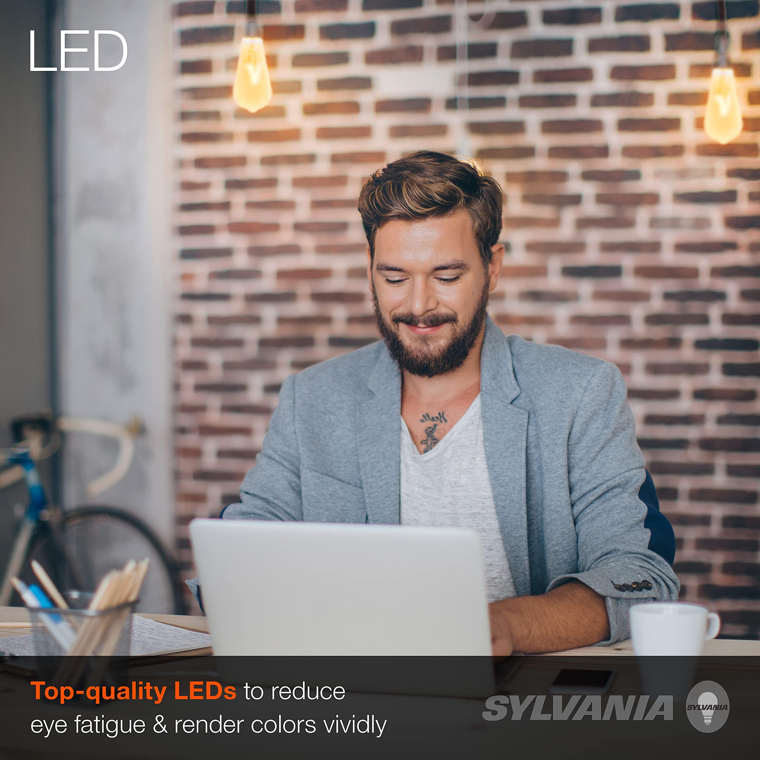 LEDVANCE (case of 8 Bulbs) Sylvania LED Vintage Filament ST19 Light Bulb, 60 watt Equivalent Using only 7 watts, Medium Base, 590 Lumens, Dimmable, 2175K, Amber Glow (40329)