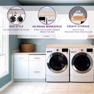 Life Finds Washer Dryer 54 inch Countertop with Safety Ledge for Laundry Room Organization, Light Wood, LF-WDCT1C