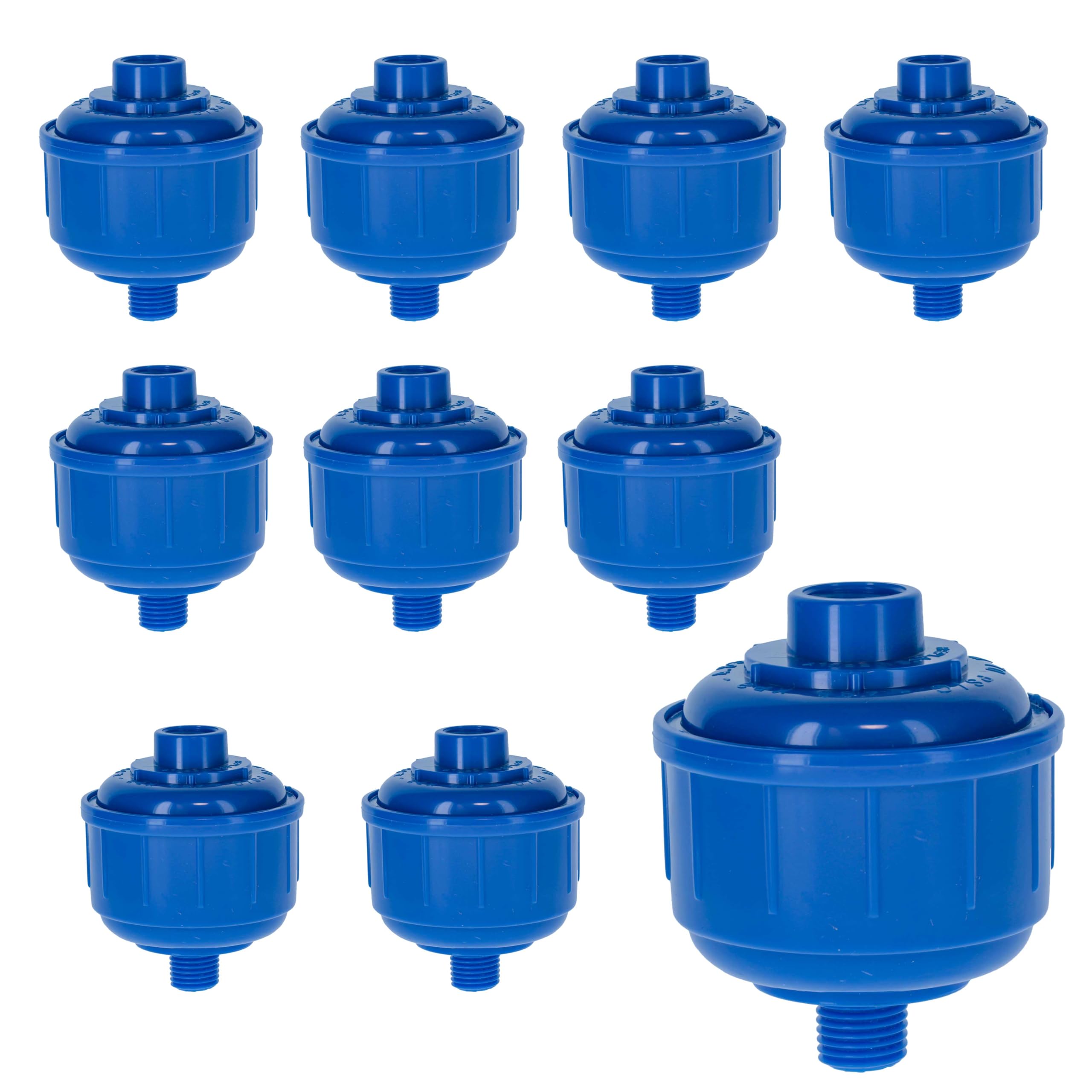 Master Elite Pack of 10 Disposable Mini Air Water Trap Filters with Standard 1/4" Threads - Effectively Removes Moisture Before it Reaches Spray Guns and Air Tools