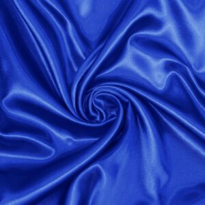 dlcflf royal blue satin fabric by the yard, 2 yards charmeuse satin fabric 60 inch wide, silky satin fabric for bridal, wedding, diy crafts, sewing, costumes, shiny cloth fabric