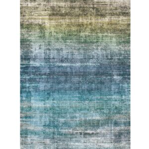 Kokia Abstract Area Rug Living Room 5x7 Colorful Washable Large Rug Bedroom Living Room Under Dining Table Soft Non Slip Stain Resistant Blue Carpet Room Decor, Oslo Teal