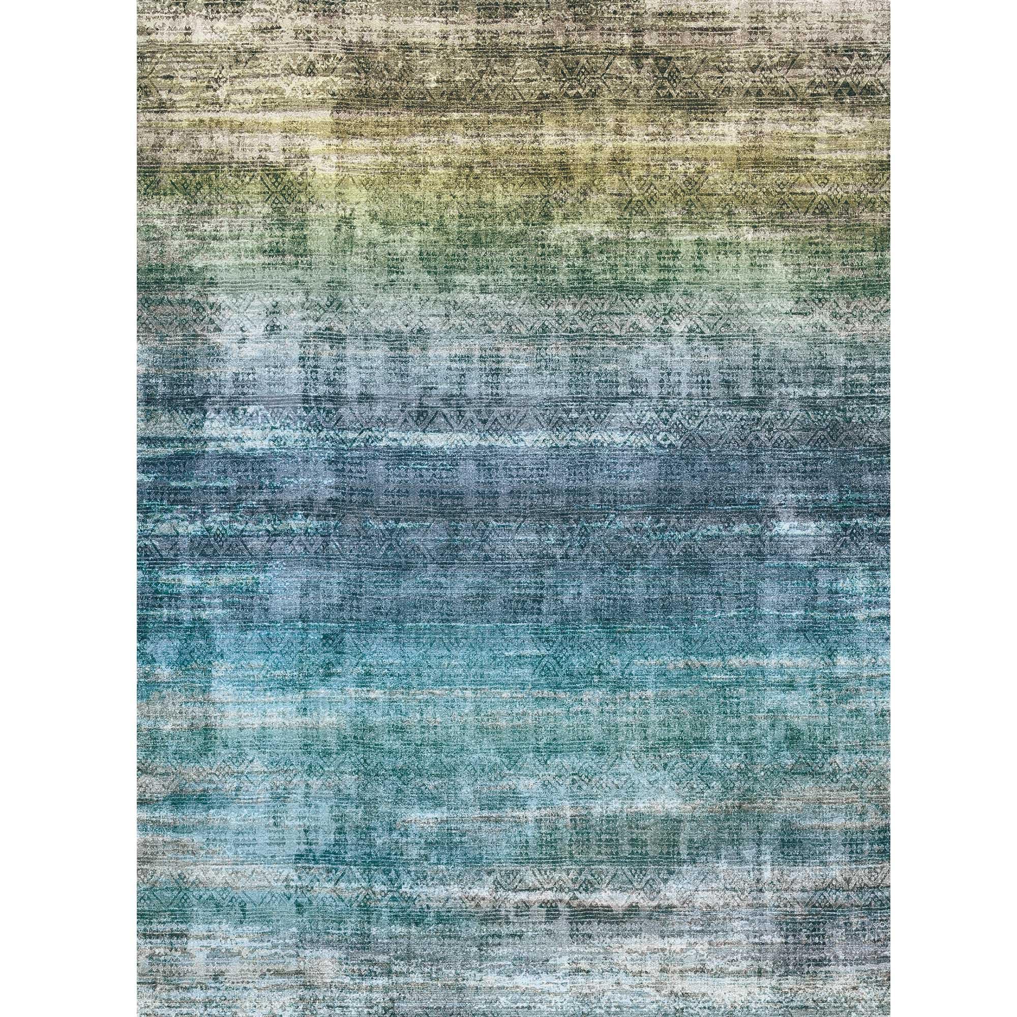 Kokia Abstract Area Rug Living Room 5x7 Colorful Washable Large Rug Bedroom Living Room Under Dining Table Soft Non Slip Stain Resistant Blue Carpet Room Decor, Oslo Teal