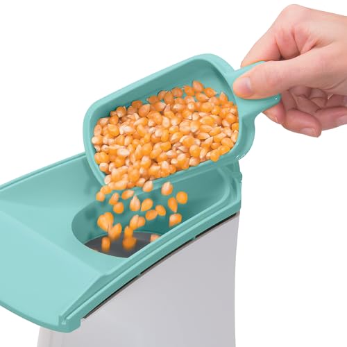 Presto 04869 Poplite Hot Air Popcorn Popper - Built-In Measuring Cup + Melts Butter, Easy to Clean, Built-In Cord Wrap, 18 Cups, Aqua/White