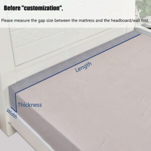 BFYYML Custom Bed Gap Filler, Mattress Gap Filler Wall Side, Thick Wedge Headboard Space Filler, High-Density 45D Sponge Removable Cover, Mattress Extender for King Queen Full Bed