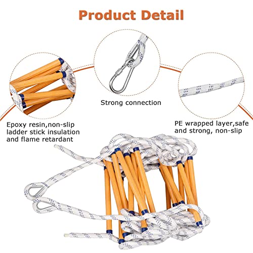 Fire Escape Ladder,Emergency Fireproof Rescue Ladder,Climbing Rope Ladders Fire Escape 2-8 Story Homes,for Emergencies,Multifunctional Ladder/40M