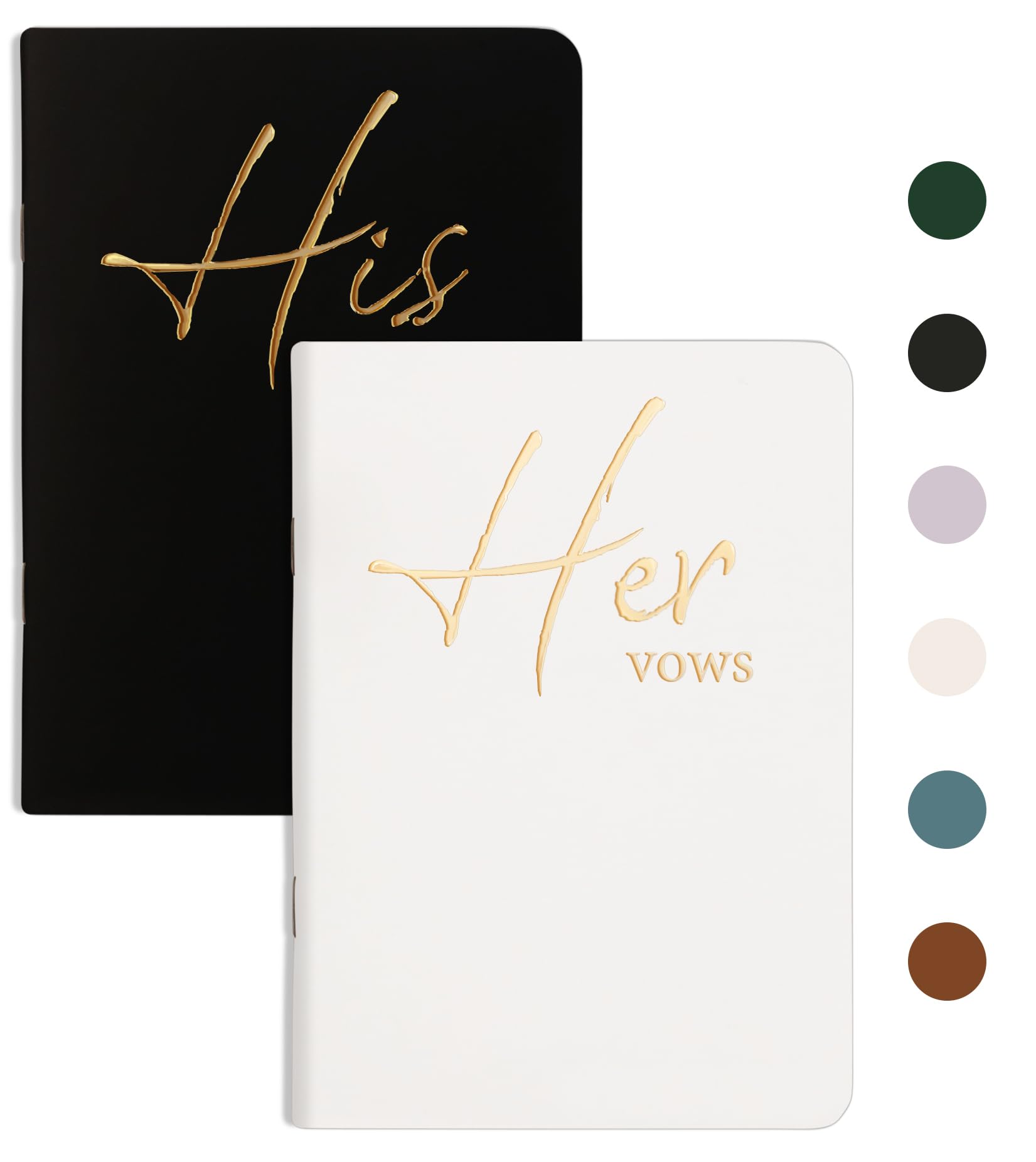 Taja Vow Books His and Hers, Wedding Vow Books with Gold Foil Lettering, Perfect Wedding Ceremony Essential for Wedding Stuff, Beautiful Wedding Present for Keepsake - White and Black